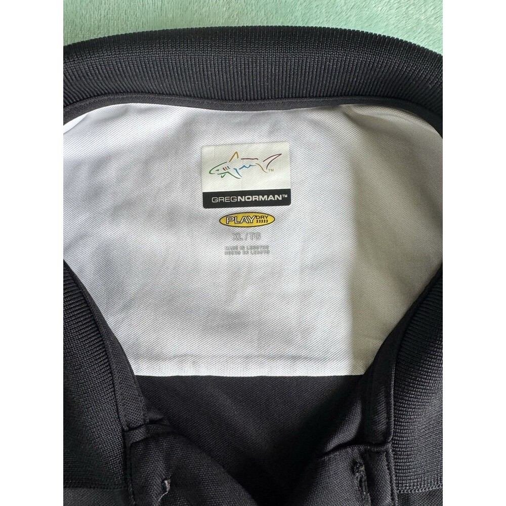 Greg Norman Play Dry Men's Polo Golf Shirt Black XL Short Sleeve Polyester